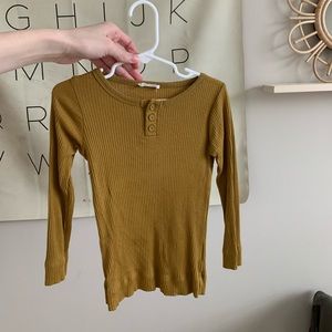 Golden ribbed Henley top